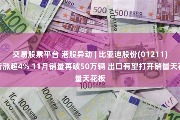 交易股票平台 港股异动 | 比亚迪股份(01211)午后涨超4% 11月销量再破50万辆 出口有望打开销量天花板