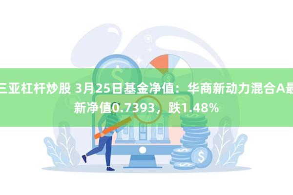 三亚杠杆炒股 3月25日基金净值：华商新动力混合A最新净值0.7393，跌1.48%