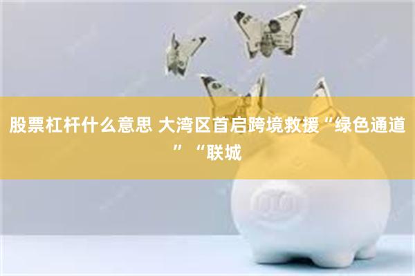 股票杠杆什么意思 大湾区首启跨境救援“绿色通道” “联城