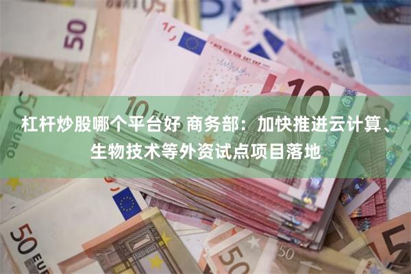 杠杆炒股哪个平台好 商务部：加快推进云计算、生物技术等外资试点项目落地
