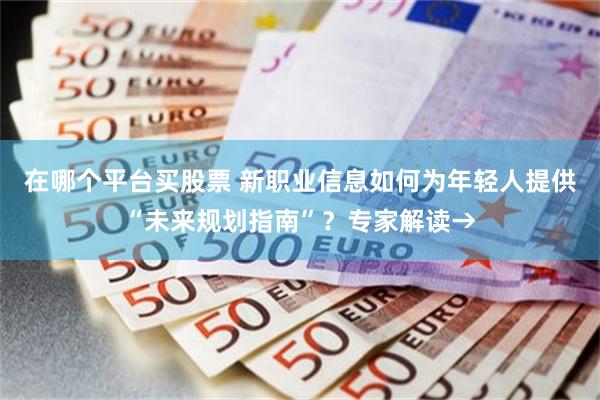 在哪个平台买股票 新职业信息如何为年轻人提供“未来规划指南”？专家解读→